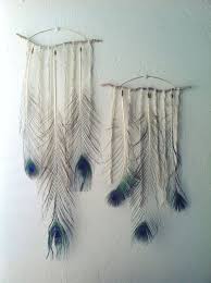 Driftwood And Peacock Feather Wall Hanging Large 22 5 Feather Wall Hanging Dream Catcher Diy Feather Wall Decor