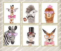 Watercolor Animal Prints Funny Animal Prints Etsy Baby Animal Nursery Art Nursery Animal Prints Animal Nursery