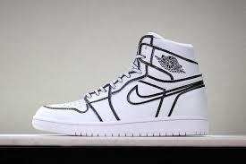2018 Joshua Vides X Air Jordan 1 Comic 3d Pencil White Hand Painted Aa4724 110 Air Jordans Jordan Shoes For Men Air Jordan Shoes