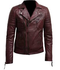 Mens Double Zip Up Burgundy Bikers Leather Jacket Usa Jacket Lambskin Leather Jacket Leather Jacket Burgundy Leather Jacket