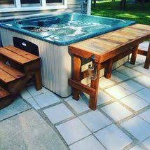 Picture Of The Finished Product Hot Tub Bar Hot Tub Patio Hot Tub Designs