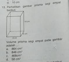 Menurut kamus besar bahasa indonesia, prisma segitiga merupakan bentuk tertutup oleh gabungan dua daerah berbentuk segitiga dan tiga daerah berbentuk empat persegi panjang. 13 Perhatikan Gambar Prisma Segi Empatberikut 16 Cm6 Cm9 Cmvolume Prisma Segi Empat Pada Brainly Co Id