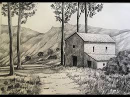 Pencil art landscape wallpapers top free pencil art landscape. Simple Landscape Drawing In Pencil How To Draw A Scenery Pencil Sketch Paintingtube