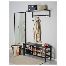 Tjusig Bank Mit Schuhablage Schwarz Ikea Deutschland In 2020 Bench With Shoe Storage Shoe Storage White Ikea