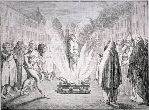 Man being burned at the stake]