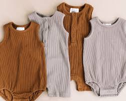 Ribbed Rompers By Mebie Baby Baby Clothes Cute Baby Clothes Neutral Baby Clothes