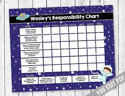 Kids Chore Chart Reward Chart Chore Chart Responsibility Chart Weekly Chore Chart Behavior Chart Chore Chart For Kids You Edit Pdf