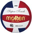 Molten Super Touch Leather Volleyball (red, white, & blue)