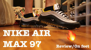 Nike Air Max 97 Black Yellow Review On Feet Youtube