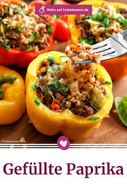 Gefullte Paprika Ofen Rezepte Mit Hack Und Vegetarisch Abendessen Rezept Rezepte Gerichte Mit Hackfleisch