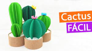 Vamos a crear cactus con fieltro, este material es perfecto para todo tipo de manualidades. Cactus De Papel Para Decorar Y Regalar Muy Facil Youtube