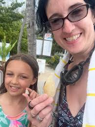 At the end of the dolphin swim the dolphins go out and pick a treasure just  for you. They picked a little baby rock for Lily and I got this really nice