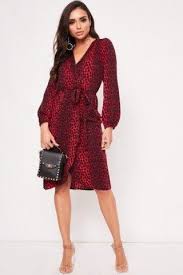 فستان تايقر ميدي Dresses With Sleeves Fashion Wrap Dress