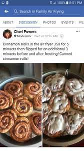 Open the package of canned cinnamon rolls and remove them from the package. Cinnamon Rolls Air Fryer Recipes Air Fryer Recipes Easy Air Fryer Oven Recipes