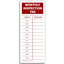After you find out all osha color code monthly inspection results you wish, you will have many options to find the best saving by clicking to the button get link coupon or more offers of the. Amazon Com Monthly Inspection Tag 5 X 2 In High Visibility Red On White Vinyl Sticker Label 100 Industrial Scientific