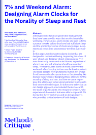 Choose a white or black background too. Pdf 7 And Weekend Alarm Designing Alarm Clocks For The Morality Of Sleep And Rest