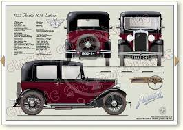 Austin 10 4 Saloon 1932 34 Classic Car Portrait Print Old Classic Cars Classic Cars Classic European Cars