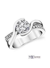 Semi Bezel Swirl Diamond Bridge Engagement Ring White Gold Diamond Wedding Rings Aquamarine Engagement Ring White Gold White Gold Diamond Engagement Ring