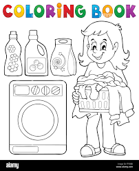 blanchisserie livre de coloriage theme 1 photo illustration stock alamy arc-en-ciel licorne mignon