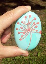 Hand Painted Flower Stone Via Etsy Not Usually My Style But They D Be Cute In Potted Succulents Rock Crafts Rock Painting Ideas Easy Painted Rocks Kids