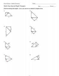 Special Right Triangles Worksheet 8 Multi Step Special Right Triangles Kuta Software Triangle Worksheet Special Right Triangle Right Triangle
