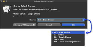 Both windows 7 and windows 8 also let you change your default browser to one of your choice. Change Default Browser Macro V9 0 5 Macro Library Keyboard Maestro Discourse
