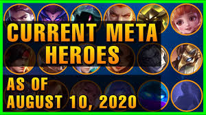 Current Meta Heroes As Of August 10 2020 Mobile Legends Tier List Youtube