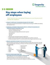 The staff members are required to clock in and out, even when going to lunch. Laying Off Employees 6 Ways To Smooth The Transition Insperity