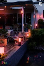 Meanwhile, landscape lighting fixtures are typically understated and functional, installed in inconspicuous locations throughout a landscape and. Outdoor Lighting Ideas Pedestal And Wall Lights Philips Hue Impress Family In 2020 Hue Philips Led Outdoor Wall Lights Smart Outdoor Lighting