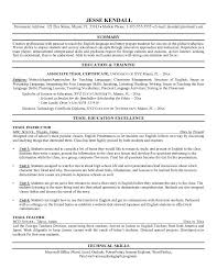 Tesol Instructor Resume Example Teacher Resume Examples Teaching Resume Teacher Resume Template