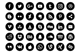 Black And White Social Media Icons Png 500 Flat Social Media Icons Pack Black White Border Shape Social Media Icons Media Icon Social Media Icons Free