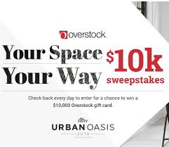 Cardmember benefits • 6, 12, 18 and 24 month financing options are available on purchases of $249 for 6 months, $499 for 12 months, $1,499 for 18 months, and $1,999 for 24 months made with your overstock store credit card.* 10 000 Overstock Gift Card Sweepstakes