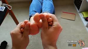 HandJoy * Foot rub + footjob with french pedicure * request by balabamber