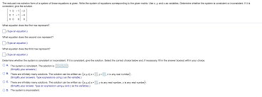 Answered The Reduced Row Echelon Form Of A Bartleby