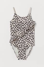 Patterned Swimsuit Beige Leopard Print Kids H M Us Badpak Patroon Badpak Bikini