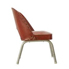 ersa chair this red leather armchair without armrests was designed by metin atabey ata in the 1950s the chair leather armchair furniture modern furniture