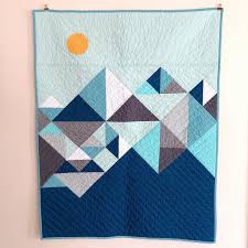 Katie Abrams On Instagram A Long Overdue Quilt For Baby Levi I Was So Excited To Piece This Amazing Geo Mountain Quilt Pattern Mountain Quilts Modern Quilts
