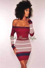 Black And White Striped Off The Shoulder Dress Wine Navy Striped Ribbed Knit Off Shoulder Sweater Dress Off Shoulder Sweater Black Long Sleeve Dress Maxi Dress With Sleeves