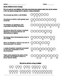 Worksheet For Mitosis Mystery Message Definition Review With Answer Key Messages Mitosis Science Jokes