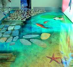 Pin By Julie Zahniser On Bathroom In 2020 Floor Murals Painted Concrete Floors Mural Design