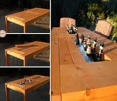 5 Easy Diy Drink Coolers For Outdoors Diy Patio Diy Patio Table Built In Wine Cooler