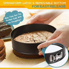Crust, filling & topping and used a 6 inch springform pan. Springform Pan Set Of 3 Non Stick Cheesecake Pan Leakproof Round Cake Pan Set Includes 3 Pieces 6 8 10 Springform Pans With 150 Pcs Parchment Paper Liners Walmart Canada