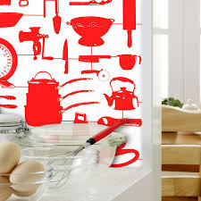 red and white kitchen wallpaper