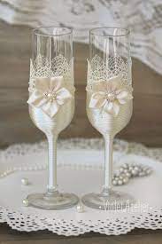 Cómo decorar copas para bodas. Ideas De Copas Decoradas Para Brindis De Los Novios