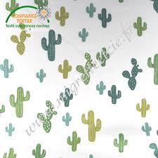 Jersey Imprime Cactus Vert Et Olive Migrette Et Cie