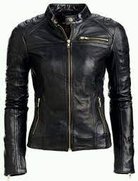 Women Black Handmade Padded Real Leather Jacket With Gold Zippers Real Leather Jacket Leather Jacket Black Leather Jackets Women