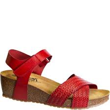 Harriett In Red Wedge Sandals