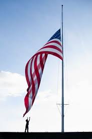 The Flag Was Flown Half Mast In Memory Of John Glenn My Boys Are Big On Space And Astronauts National Geographic Flags At Half Mast Photo