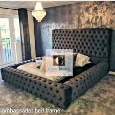 Ambassador Windermere Chesterfield Bed Frame Double Velvet Diamante Super King Ebay Bedroom Bed Design Bed Furniture Furniture Design Living Room