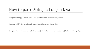 The stringbuffer class is similar to the stringbuilder class. Java67 How To Parse String To Long In Java Example